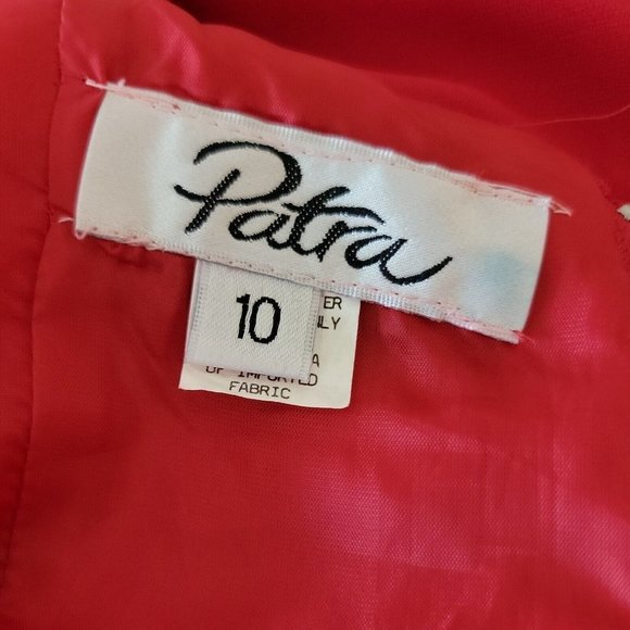 Patra Vintage Classy Red Dress ~ Knee Length ~ Sz 10 ~ Lined ~ Sleeveless - Picture 4 of 5